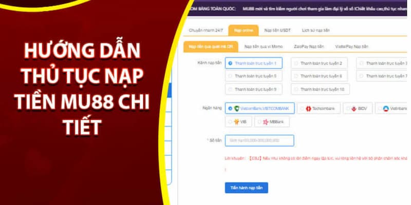 Người chơi cần chú ý một số điều khi giao dịch nạp tiền Mu88